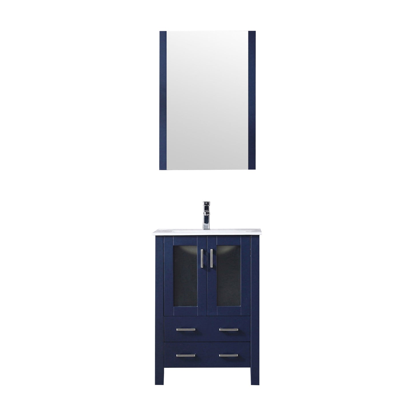 Volez 24 in W x 18.25 in D Navy Blue Bath Vanity