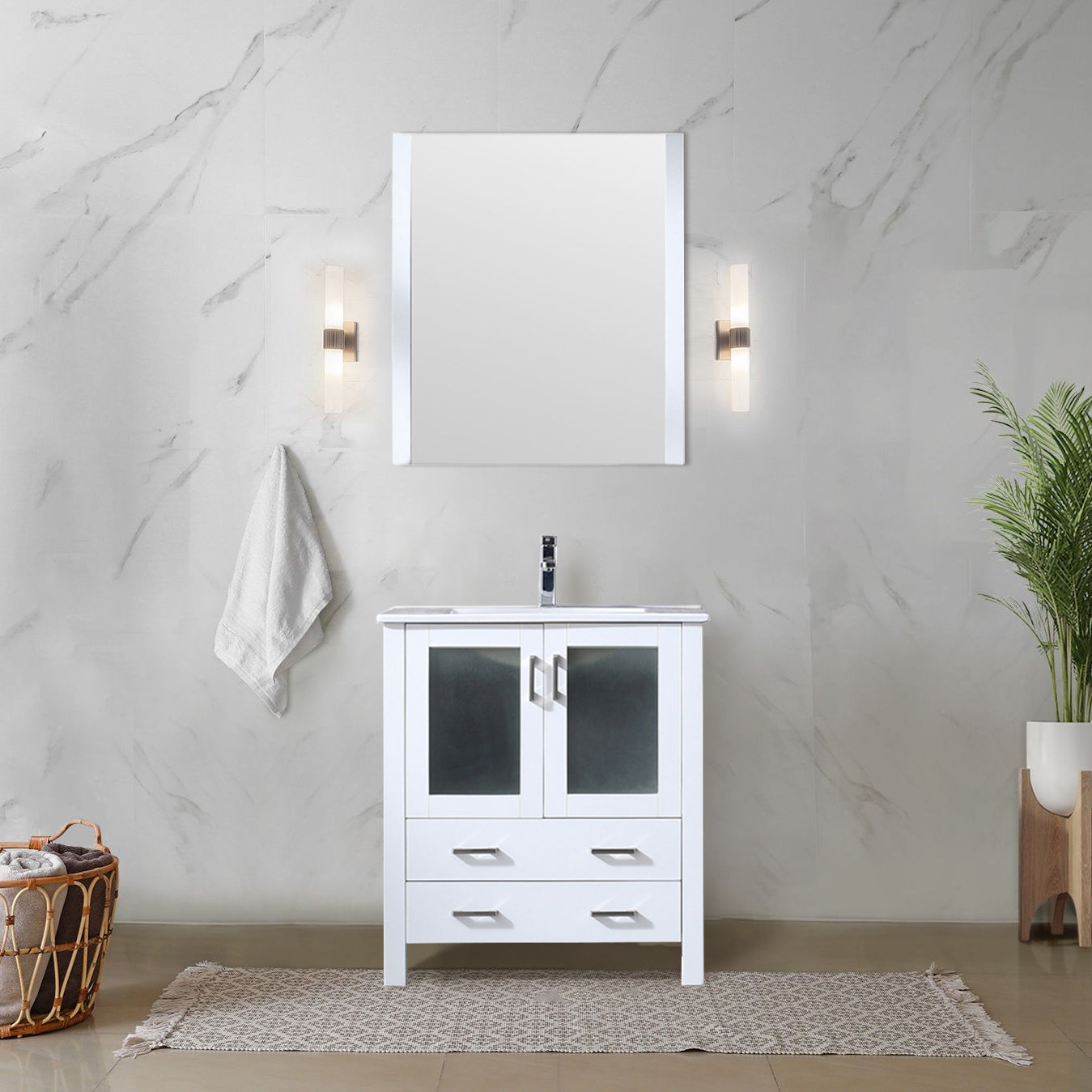 Volez 30 in W x 18.25 in D White Bath Vanity