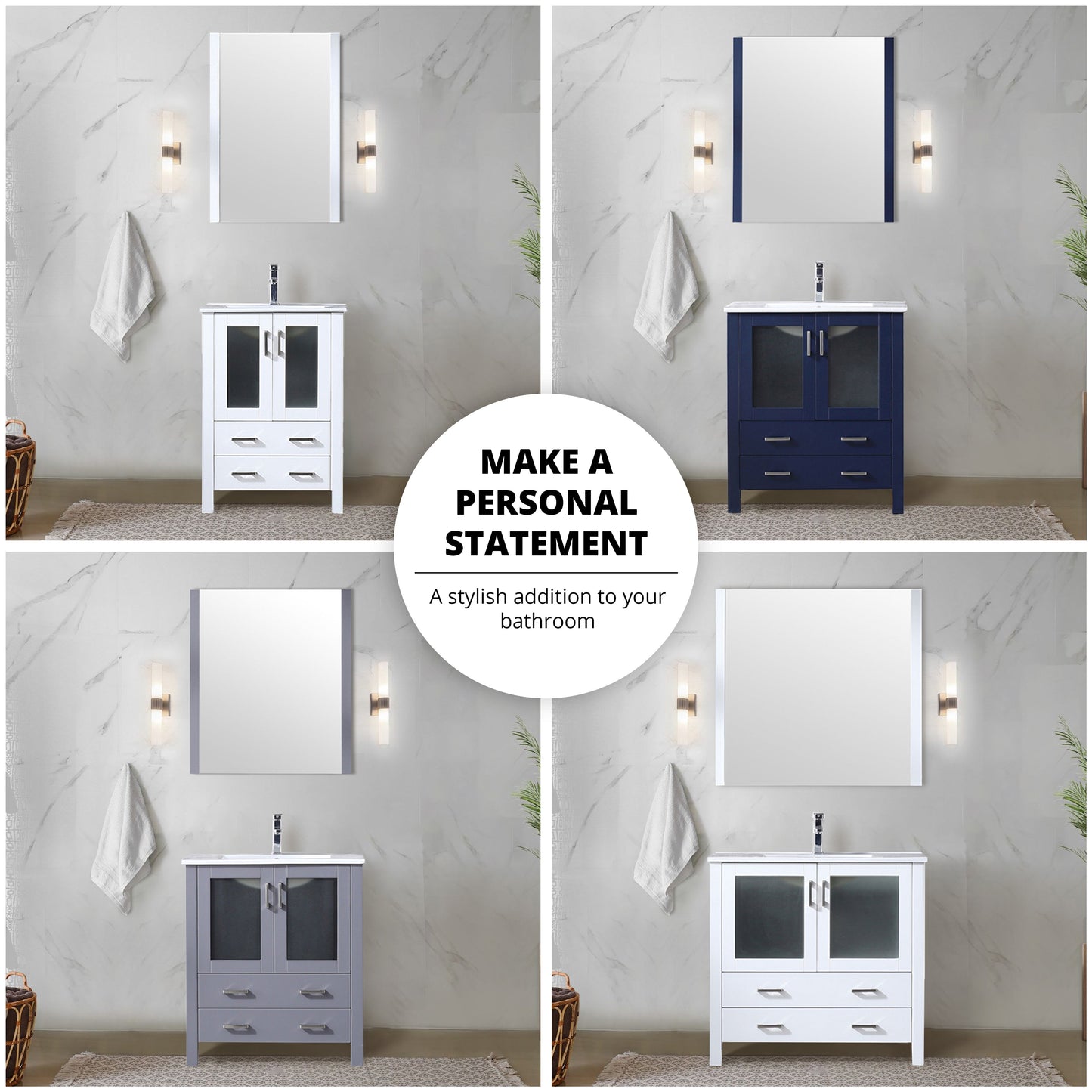 Volez 30 in W x 18.25 in D White Bath Vanity