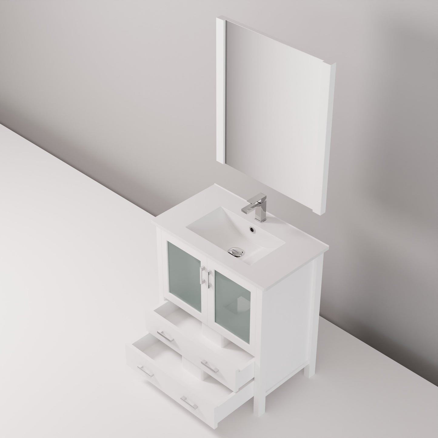 Volez 30 in W x 18.25 in D White Bath Vanity