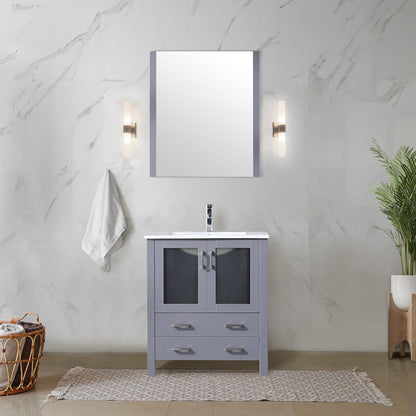 Volez 30 in W x 18.25 in D Dark Grey Bath Vanity