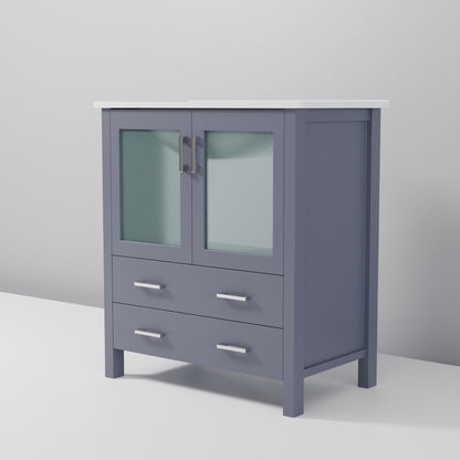 Volez 30 in W x 18.25 in D Dark Grey Bath Vanity