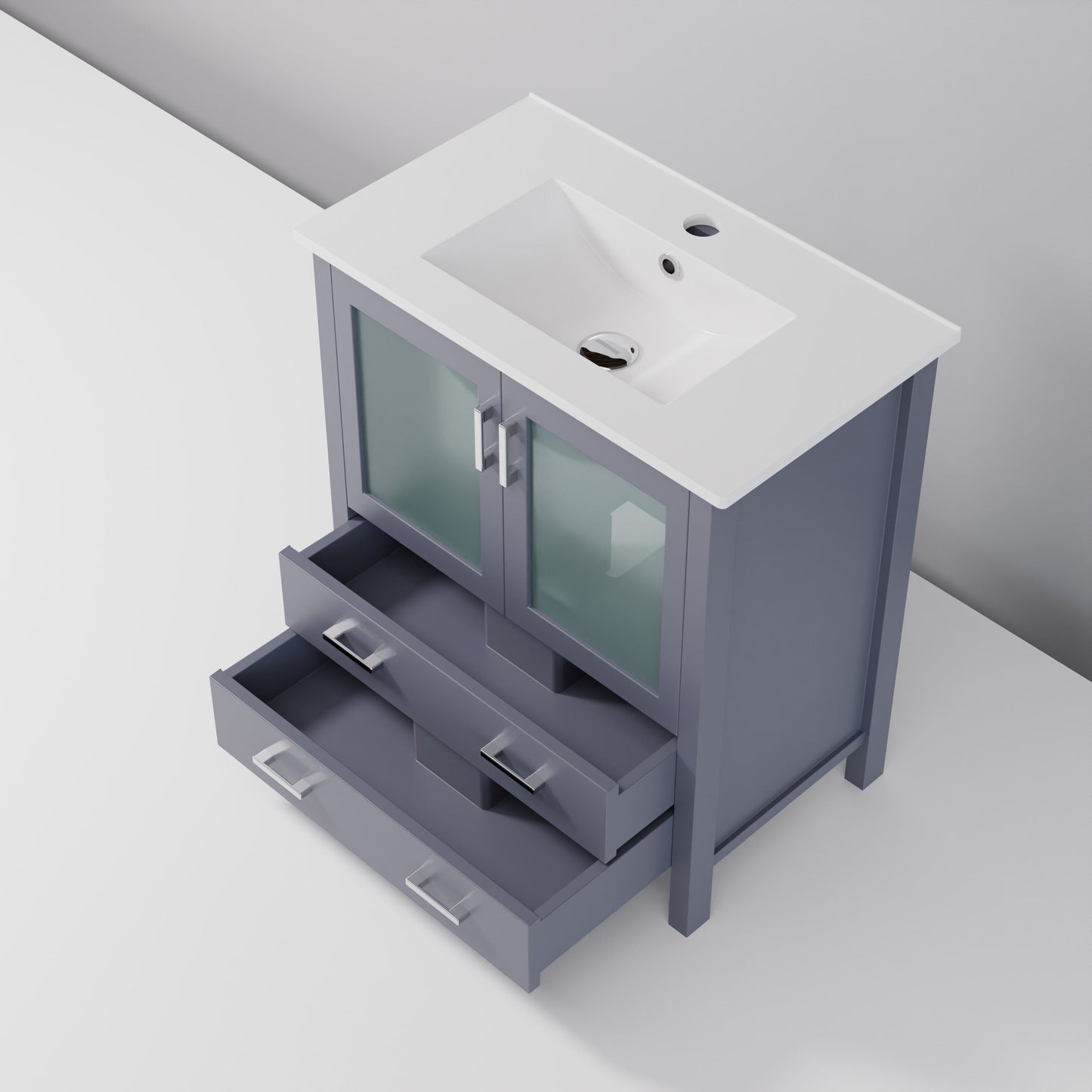 Volez 30 in W x 18.25 in D Dark Grey Bath Vanity