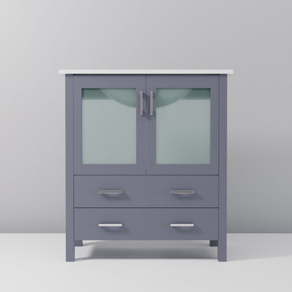 Volez 30 in W x 18.25 in D Dark Grey Bath Vanity