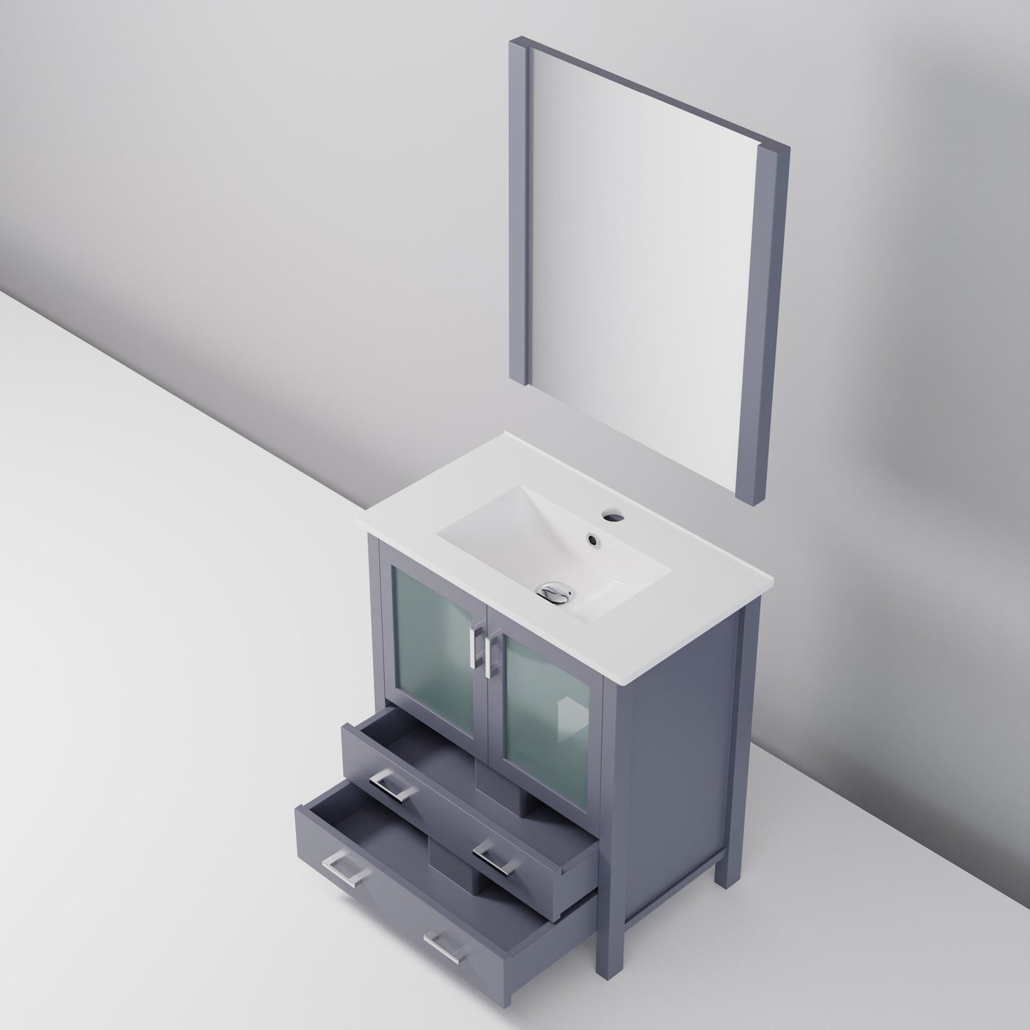 Volez 30 in W x 18.25 in D Dark Grey Bath Vanity