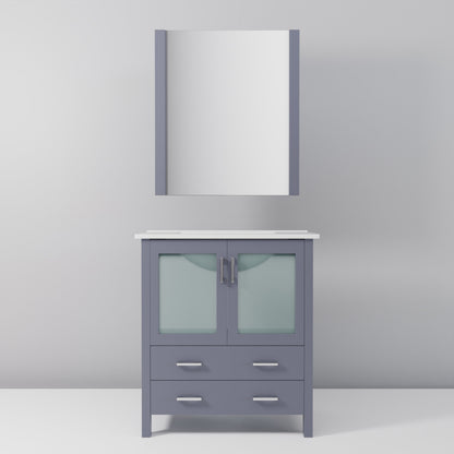 Volez 30 in W x 18.25 in D Dark Grey Bath Vanity