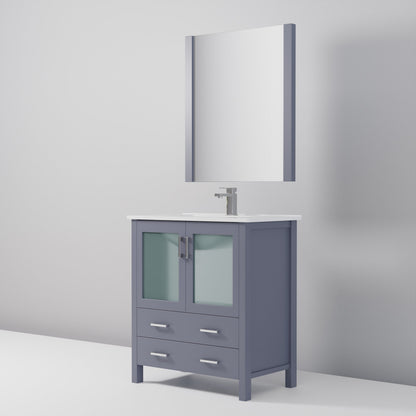 Volez 30 in W x 18.25 in D Dark Grey Bath Vanity