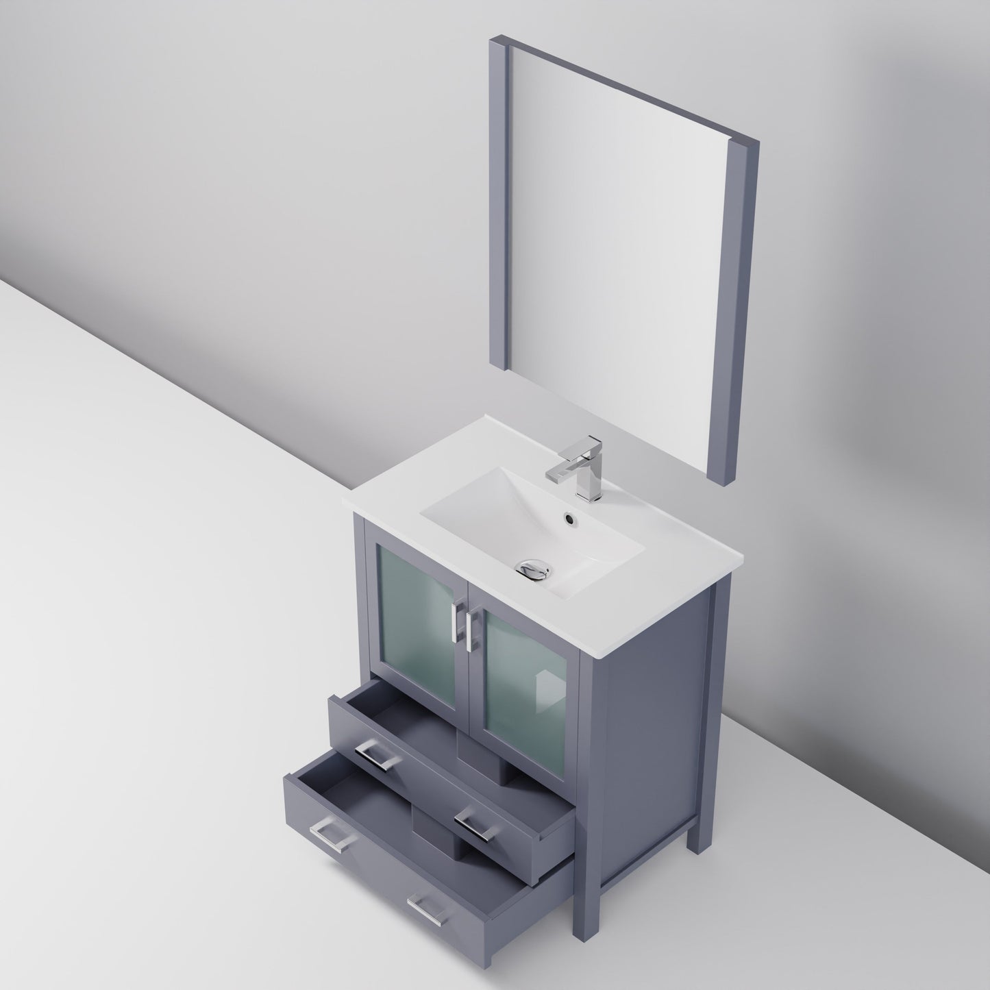 Volez 30 in W x 18.25 in D Dark Grey Bath Vanity