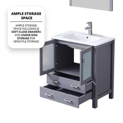 Volez 30 in W x 18.25 in D Dark Grey Bath Vanity