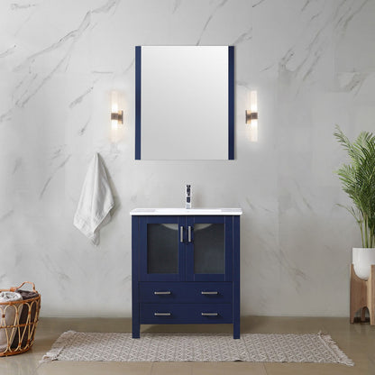 Volez 30 in W x 18.25 in D Navy Blue Bath Vanity