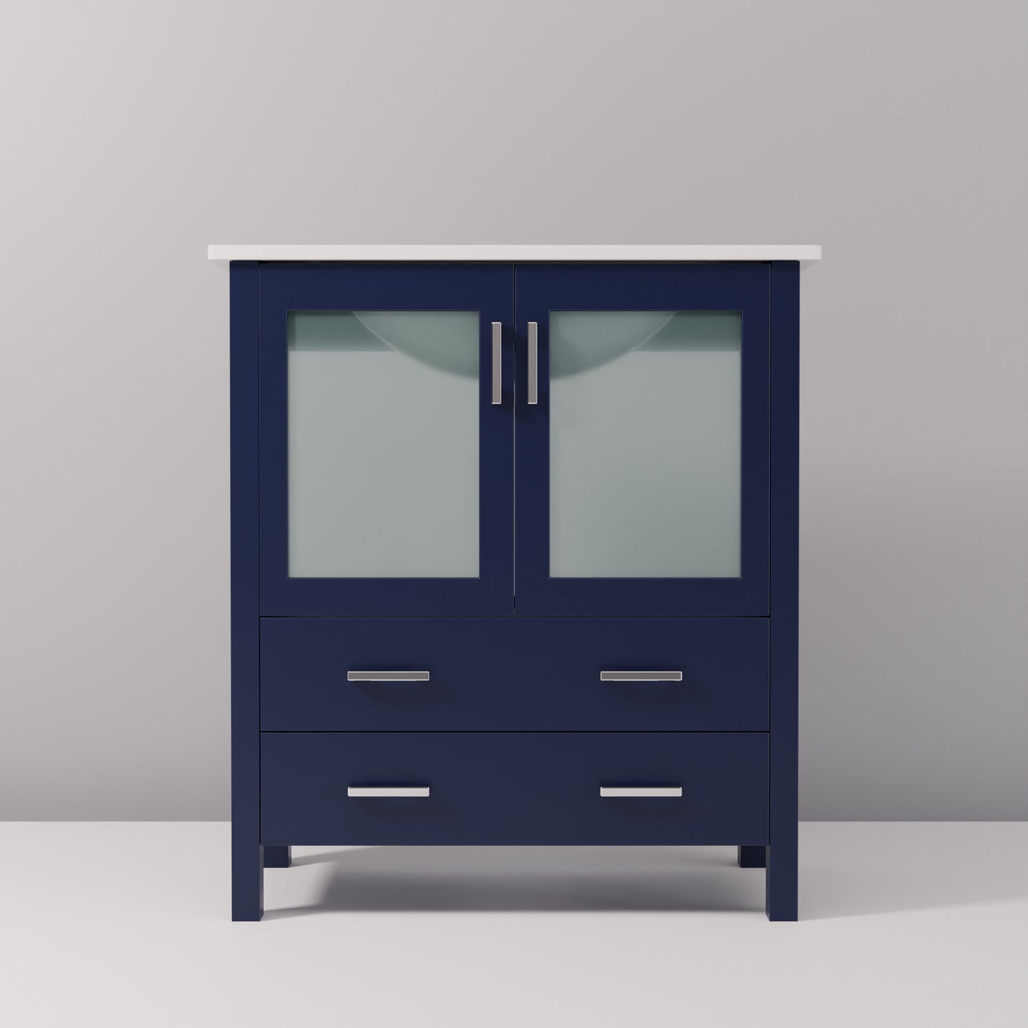 Volez 30 in W x 18.25 in D Navy Blue Bath Vanity