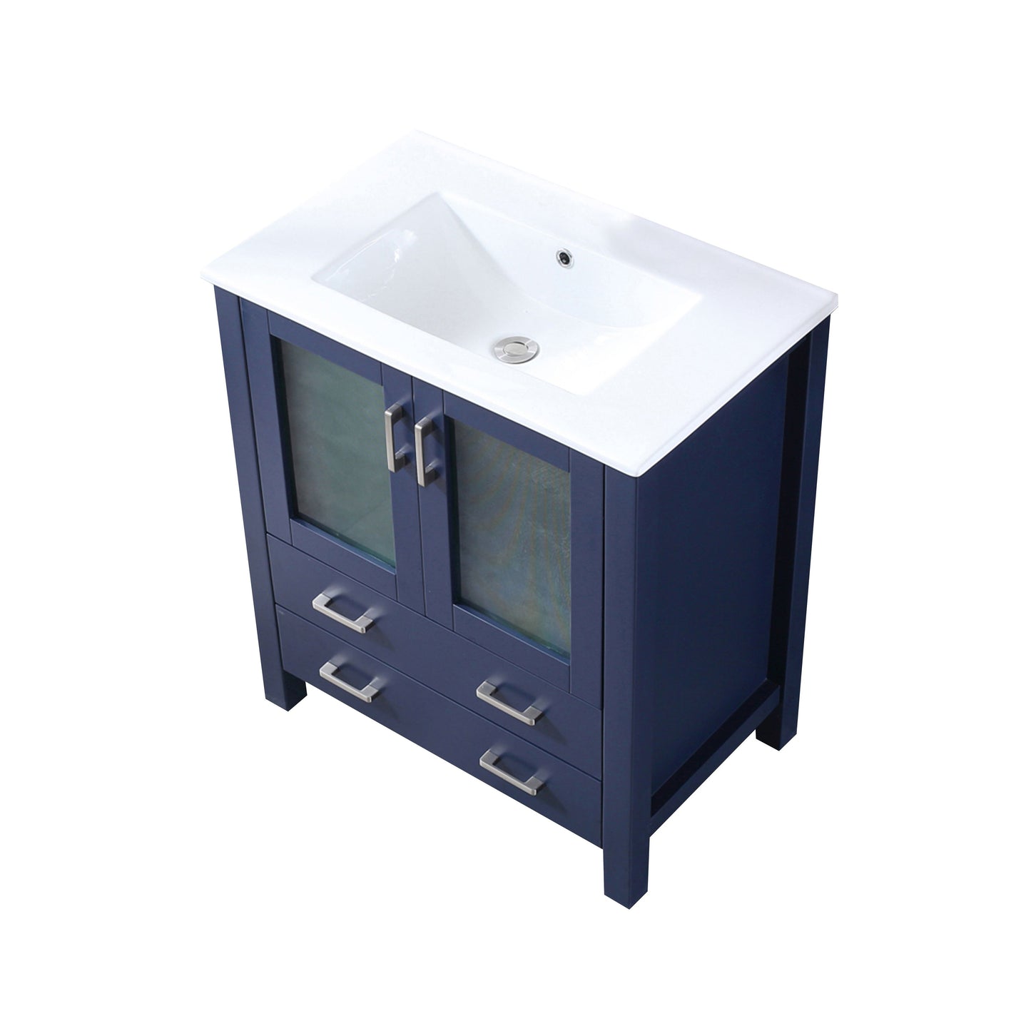 Volez 30 in W x 18.25 in D Navy Blue Bath Vanity