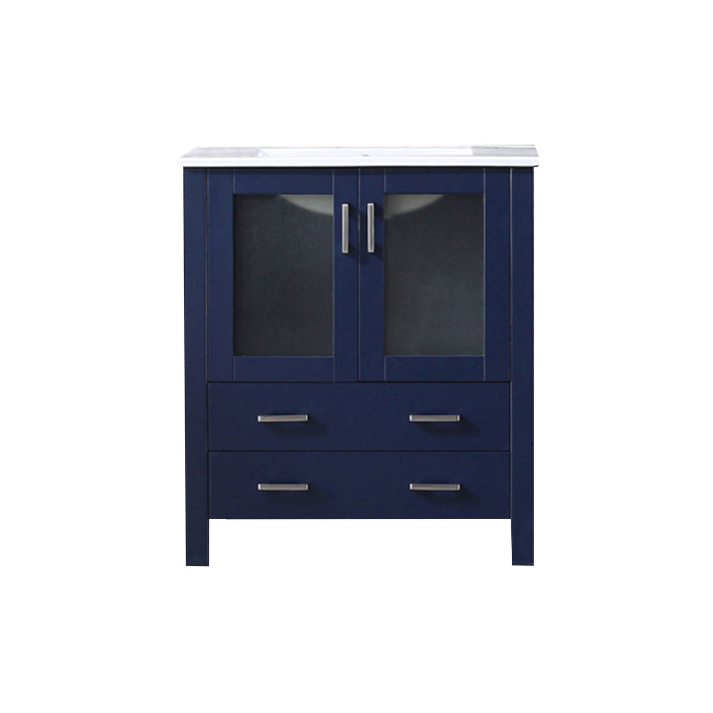 Volez 30 in W x 18.25 in D Navy Blue Bath Vanity