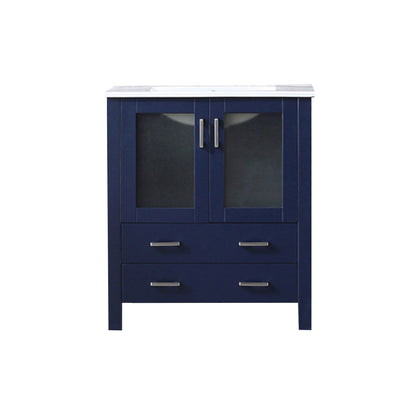 Volez 30 in W x 18.25 in D Navy Blue Bath Vanity