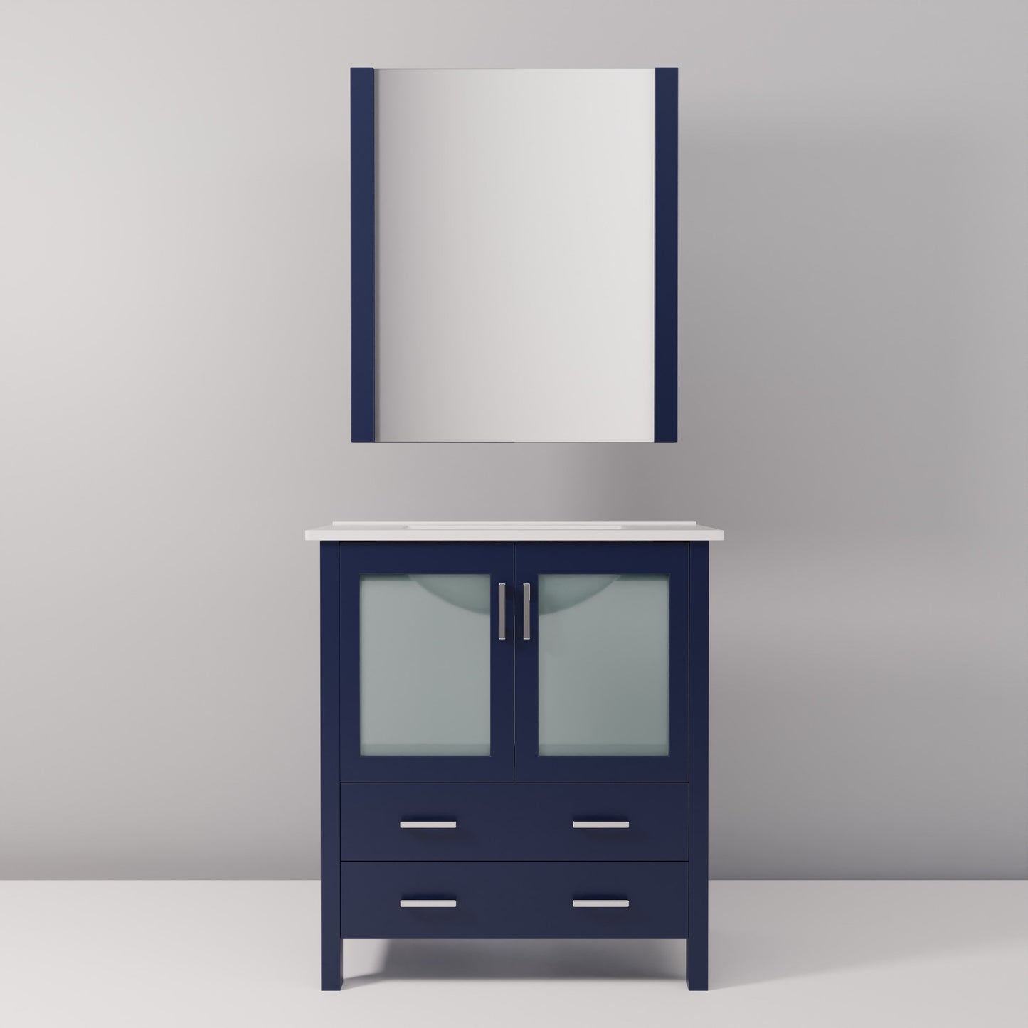 Volez 30 in W x 18.25 in D Navy Blue Bath Vanity