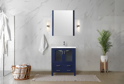 Volez 30 in W x 18.25 in D Navy Blue Bath Vanity