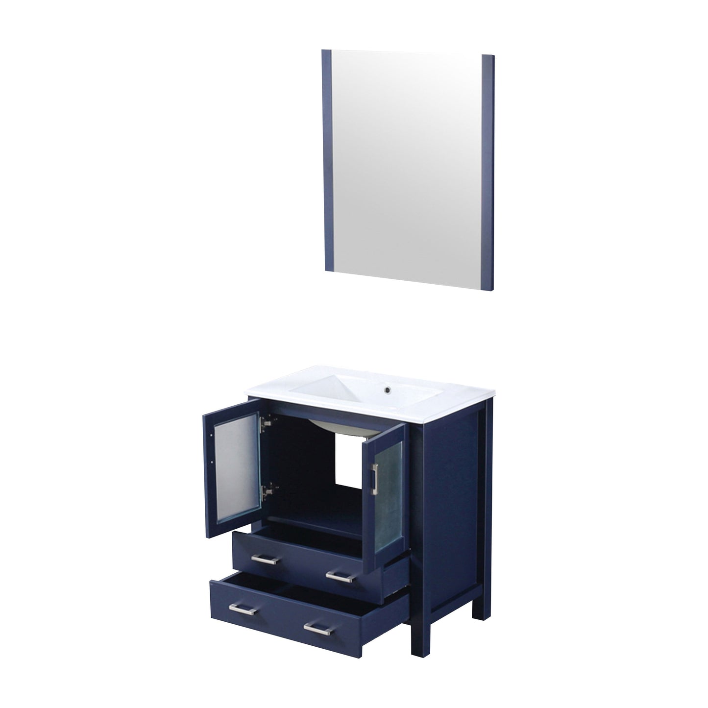 Volez 30 in W x 18.25 in D Navy Blue Bath Vanity