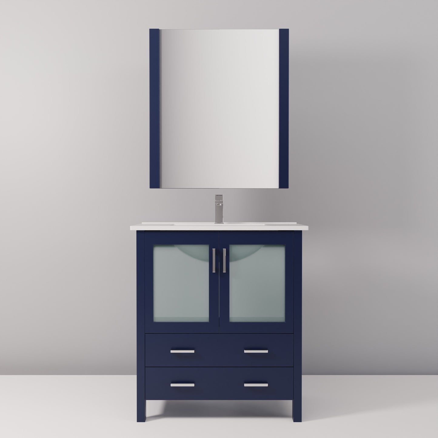 Volez 30 in W x 18.25 in D Navy Blue Bath Vanity