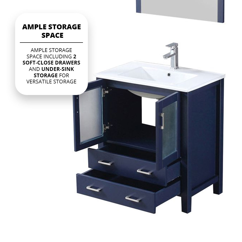 Volez 30 in W x 18.25 in D Navy Blue Bath Vanity
