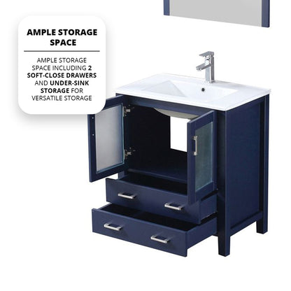 Volez 30 in W x 18.25 in D Navy Blue Bath Vanity