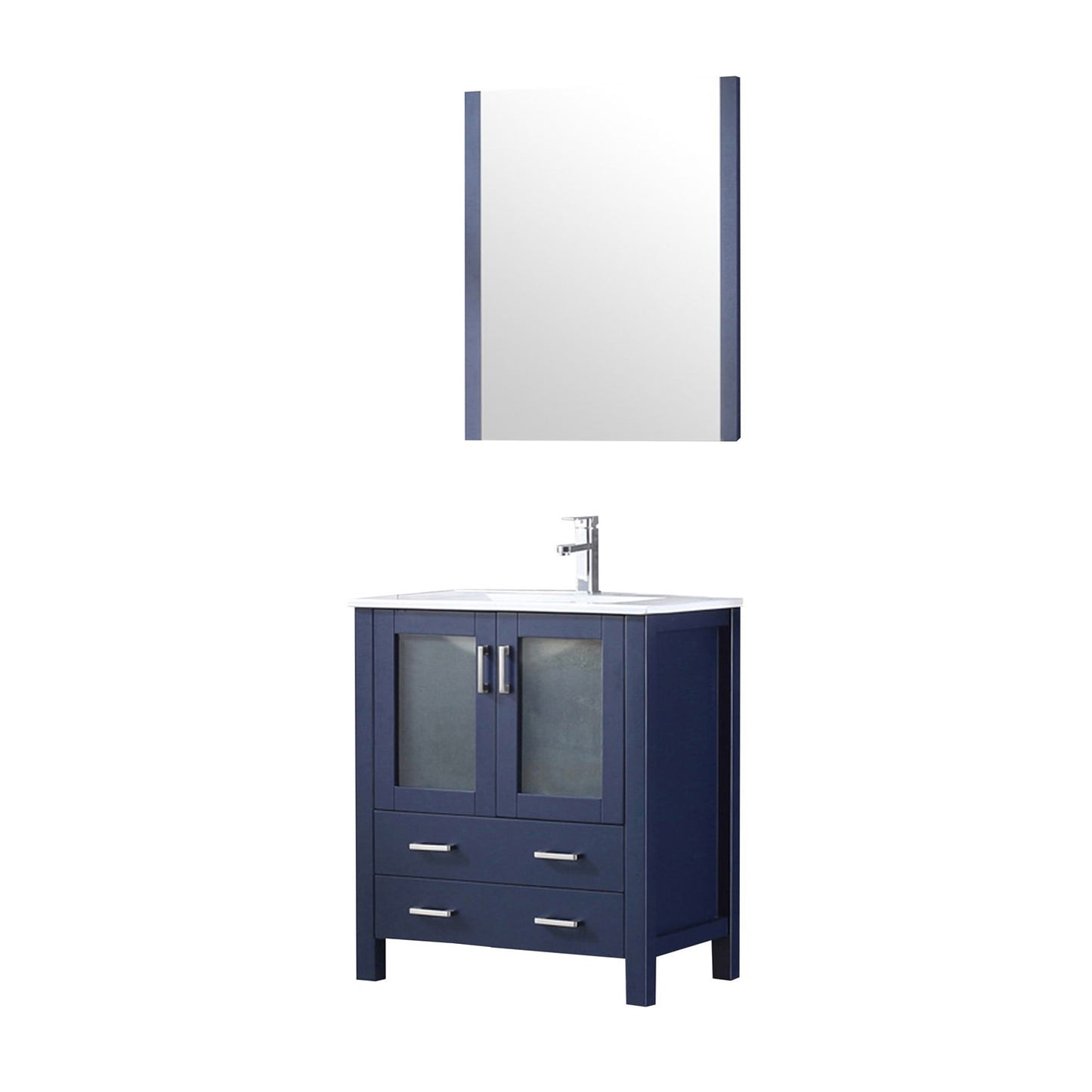 Volez 30 in W x 18.25 in D Navy Blue Bath Vanity