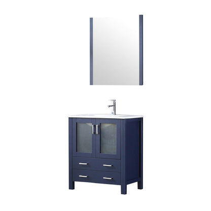 Volez 30 in W x 18.25 in D Navy Blue Bath Vanity
