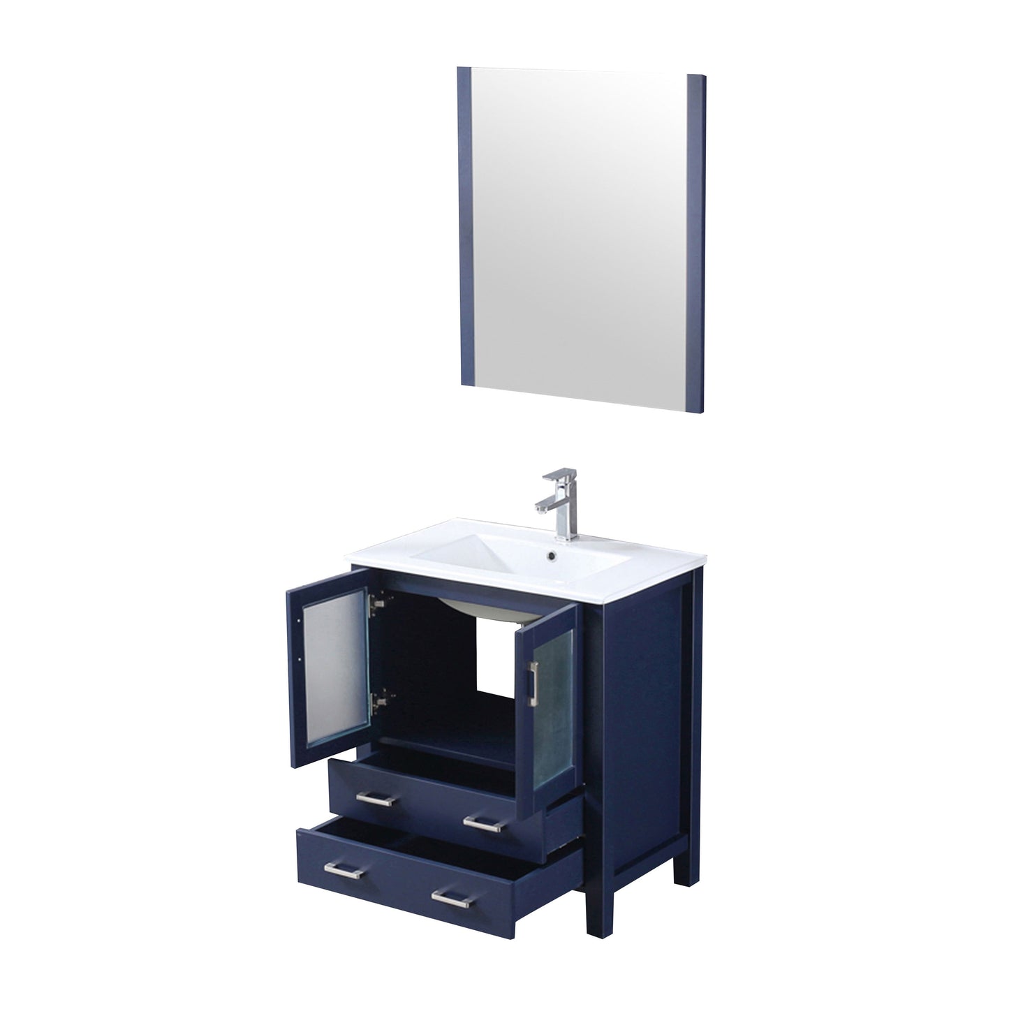 Volez 30 in W x 18.25 in D Navy Blue Bath Vanity