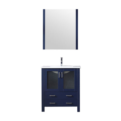 Volez 30 in W x 18.25 in D Navy Blue Bath Vanity
