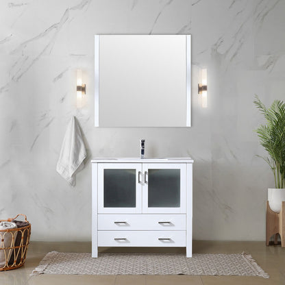 Volez 36 in W x 18.25 in D White Bath Vanity