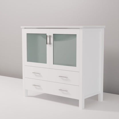 Volez 36 in W x 18.25 in D White Bath Vanity