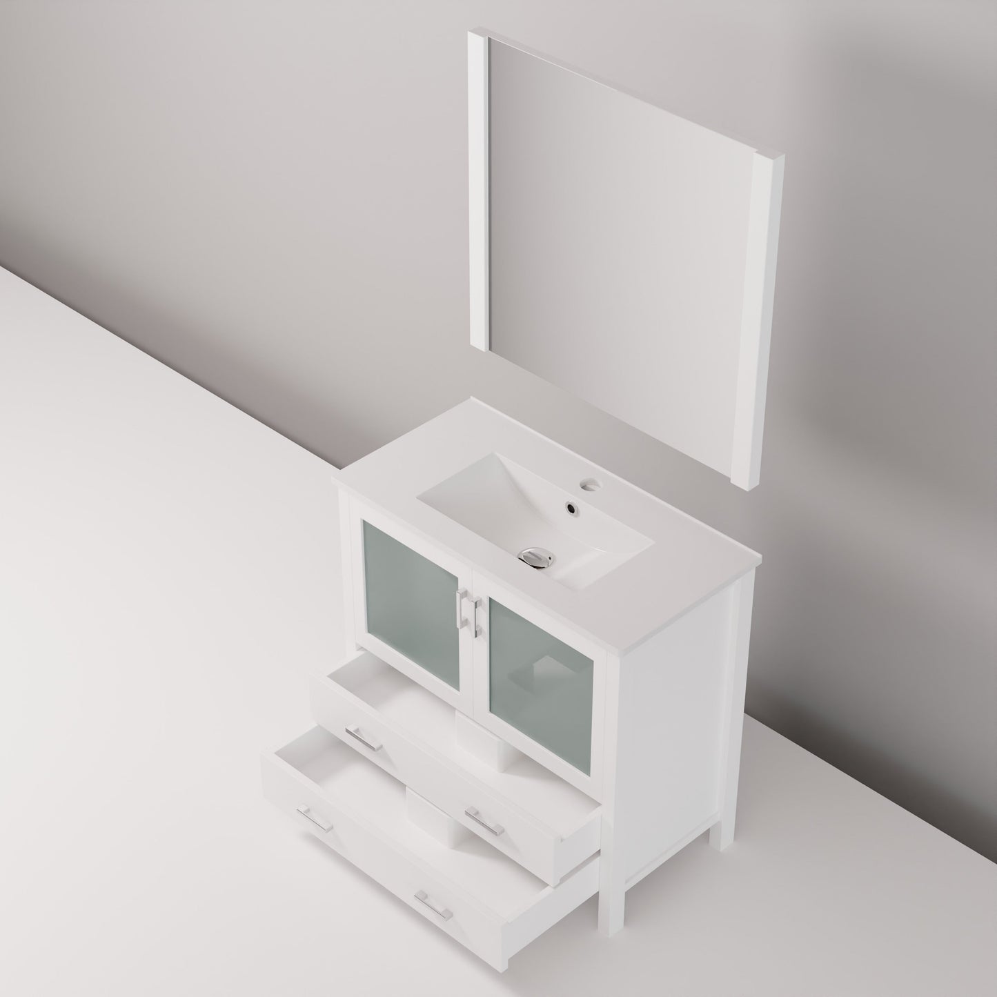 Volez 36 in W x 18.25 in D White Bath Vanity