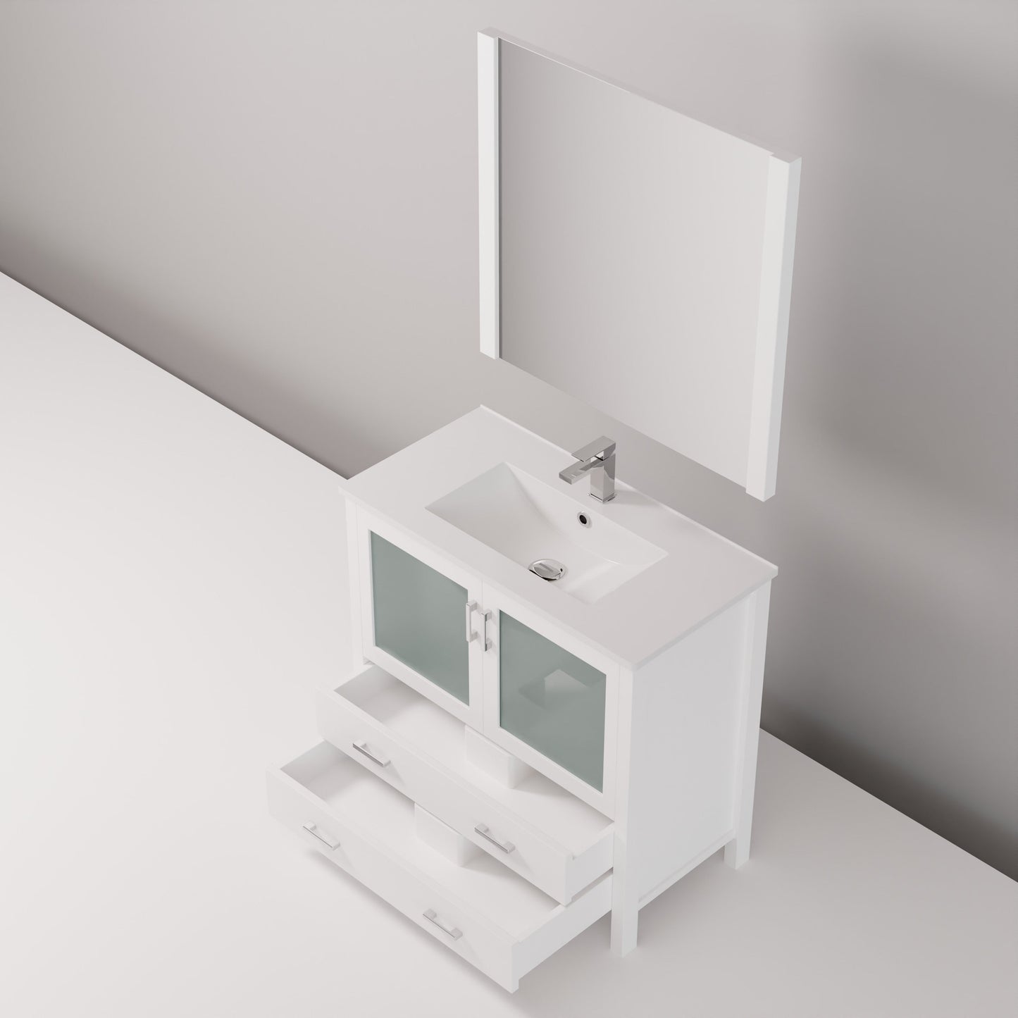Volez 36 in W x 18.25 in D White Bath Vanity