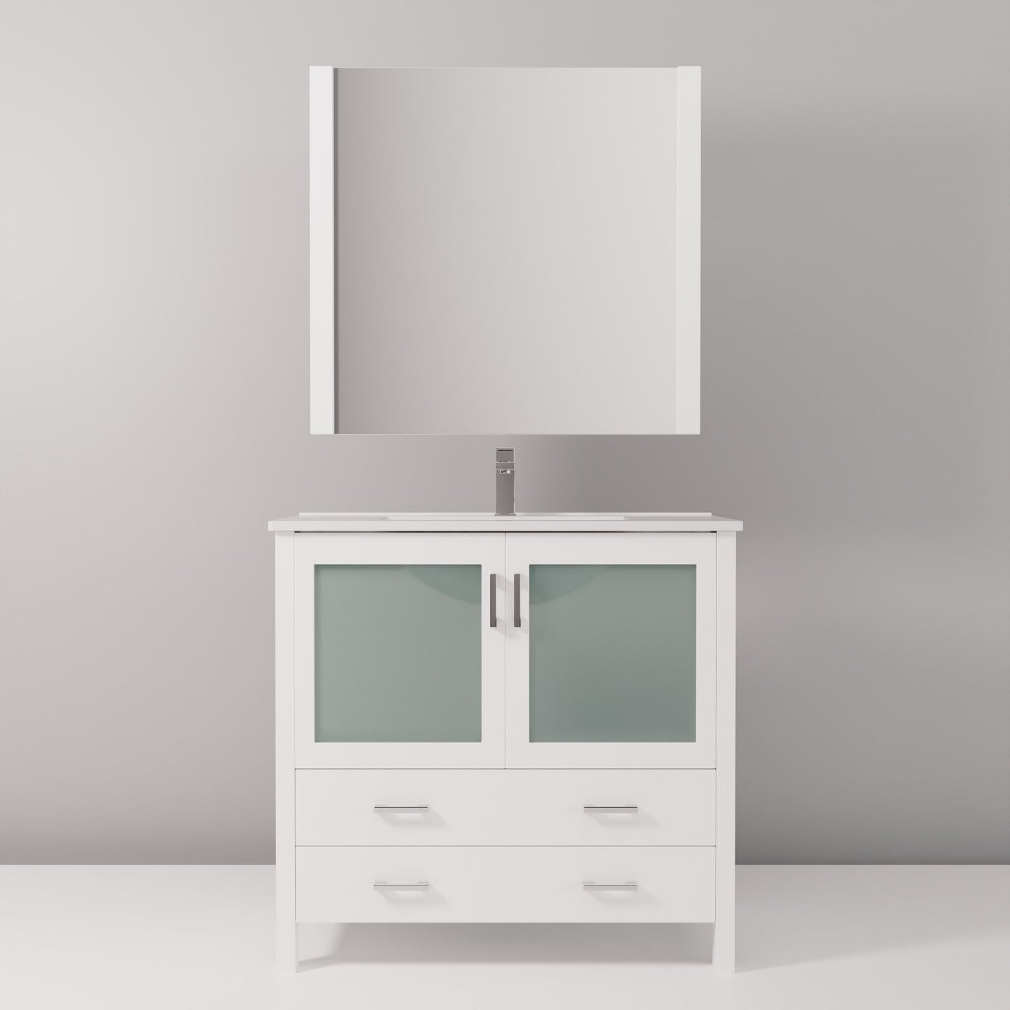 Volez 36 in W x 18.25 in D White Bath Vanity