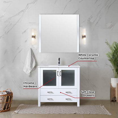 Volez 36 in W x 18.25 in D White Bath Vanity