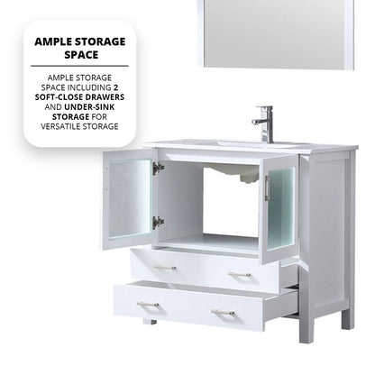 Volez 36 in W x 18.25 in D White Bath Vanity