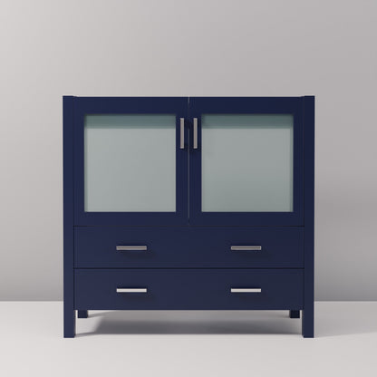Volez 36 in W x 18.25 in D Navy Blue Bath Vanity