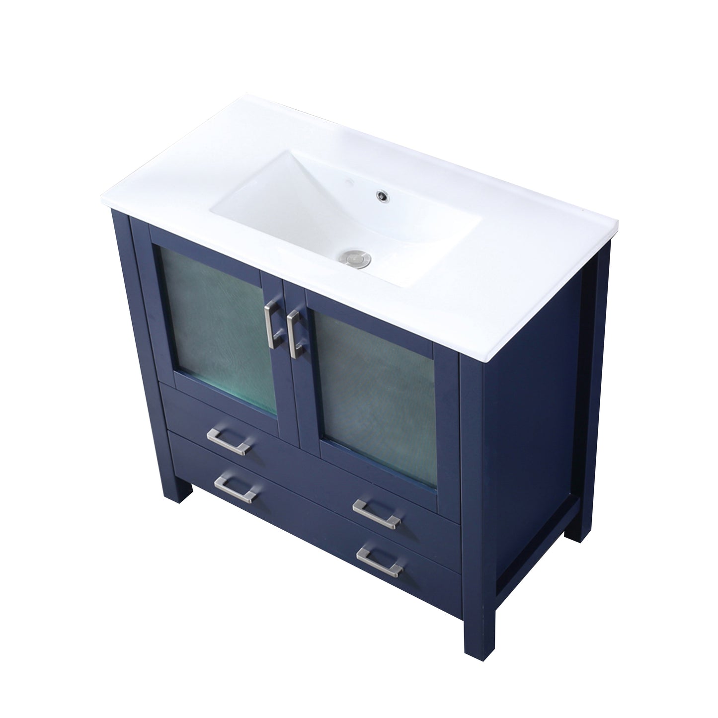 Volez 36 in W x 18.25 in D Navy Blue Bath Vanity