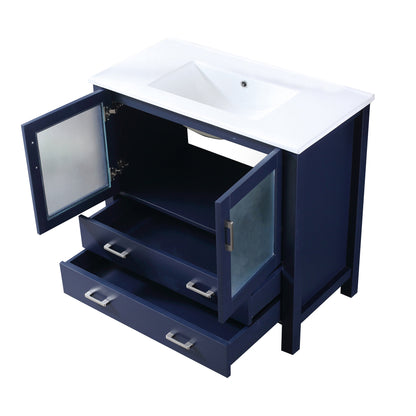 Volez 36 in W x 18.25 in D Navy Blue Bath Vanity