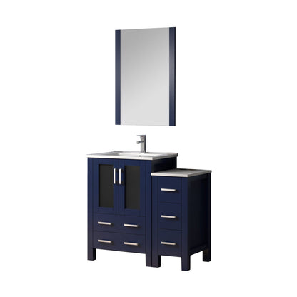Volez 36 in W x 18.25 in D Navy Blue Bath Vanity