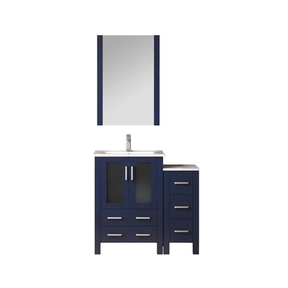 Volez 36 in W x 18.25 in D Navy Blue Bath Vanity