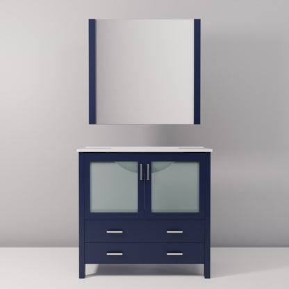 Volez 36 in W x 18.25 in D Navy Blue Bath Vanity