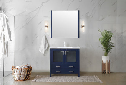 Volez 36 in W x 18.25 in D Navy Blue Bath Vanity