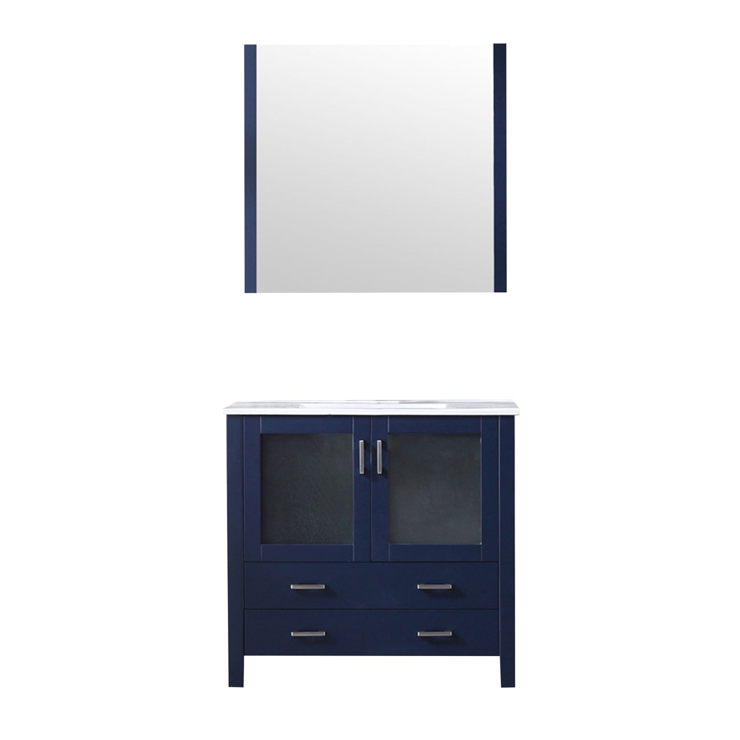 Volez 36 in W x 18.25 in D Navy Blue Bath Vanity