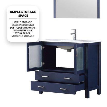 Volez 36 in W x 18.25 in D Navy Blue Bath Vanity