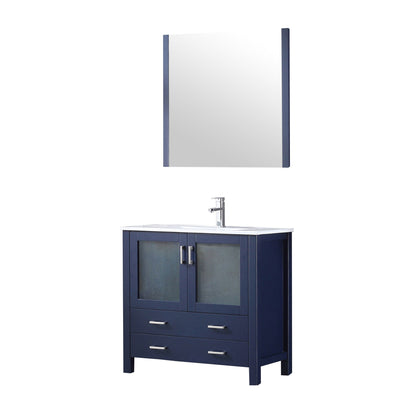 Volez 36 in W x 18.25 in D Navy Blue Bath Vanity