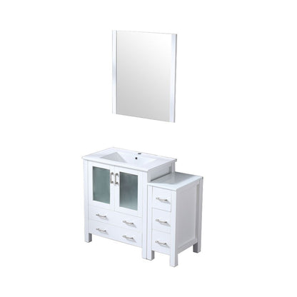 Volez 42 in W x 18.25 in D White Bath Vanity with Side Cabinet