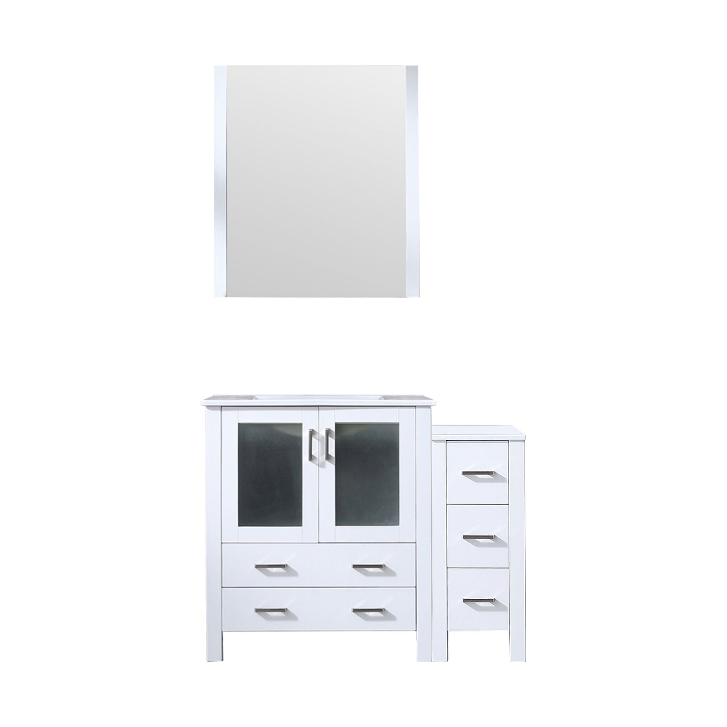 Volez 42 in W x 18.25 in D White Bath Vanity with Side Cabinet