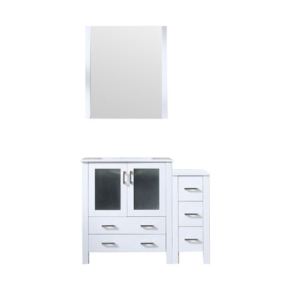 Volez 42 in W x 18.25 in D White Bath Vanity with Side Cabinet