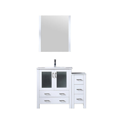 Volez 42 in W x 18.25 in D White Bath Vanity with Side Cabinet