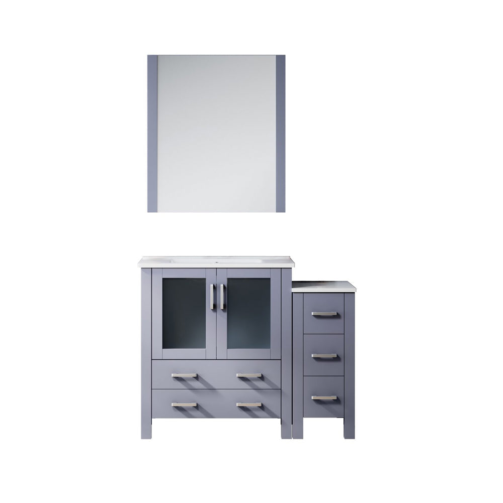 Volez 42 in W x 18.25 in D Dark Grey Bath Vanity with Side Cabinet